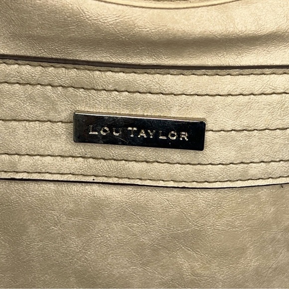 VINTAGE LOU TAYLOR BEIGE IVORY PURSE SMALL CLASSIC SHOULDER BAG NEUTRAL - Picture 2 of 10